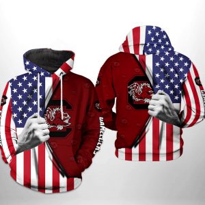 South Carolina Gamecocks NCAA US Flag 3D Printed Hoodie/Zipper Hoodie