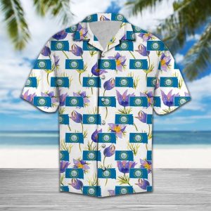 South Dakota American Pasque Hawaiian Shirt Summer Button Up