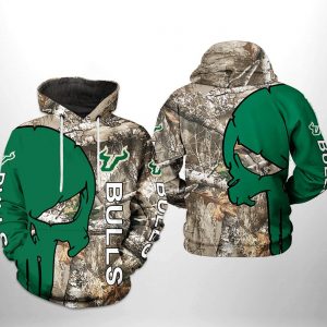 South Florida Bulls NCAA Camo Veteran Hunting 3D Printed Hoodie/Zipper Hoodie