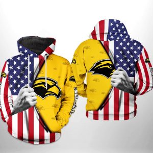 Southern Miss Golden Eagles NCAA US Flag 3D Printed Hoodie/Zipper Hoodie