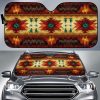 Southwest Brown Symbol Native American Design Car Auto Sun Shade
