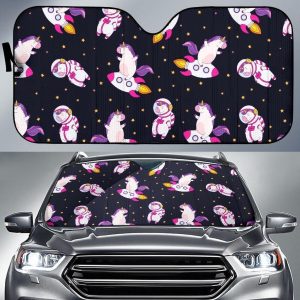 Space Astronaut Unicorn Car Auto Sun Shade