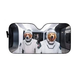 Space X Golden Retriever Car Auto Sun Shade