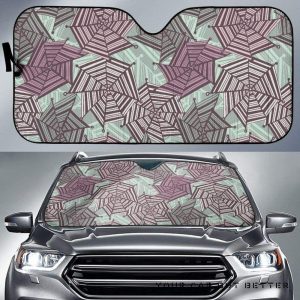 Spider Web Cobweb Color Pattern Car Auto Sun Shade