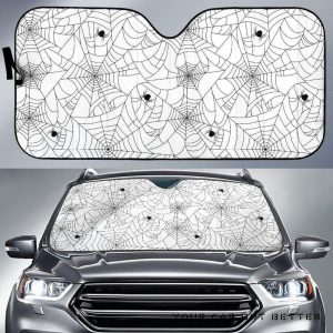 Spider Web Cobweb Pattern White Car Auto Sun Shade