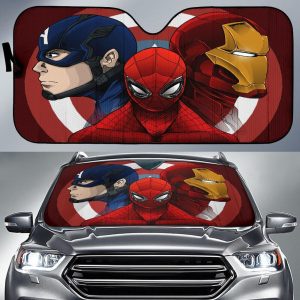 Spiderman Iron Man Captain America Car Auto Sun Shade