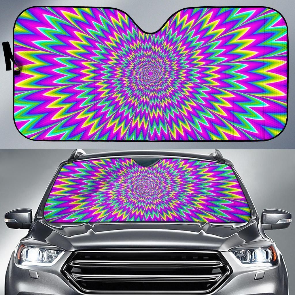 Spiky Spiral Moving Optical Illusion Car Auto Sun Shade Spiky Spiral Moving Optical Illusion Car Auto Sun Shade