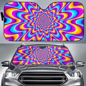 Splashing Colors Moving Optical Illusion Car Auto Sun Shade