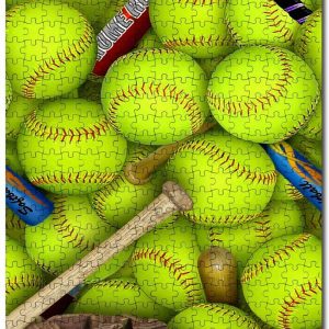 Sport, Baseball, Bat And Ball Jigsaw Puzzle Set