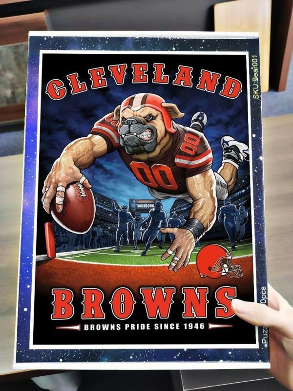 Sport, Football, Cleveland Browns Team Jigsaw Puzzle Set