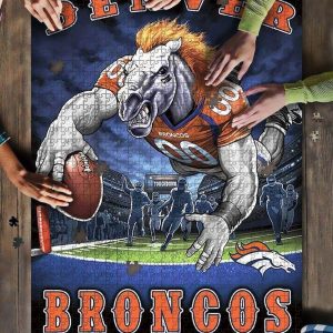 Sport, Football, Denver Broncos Team Jigsaw Puzzle Set