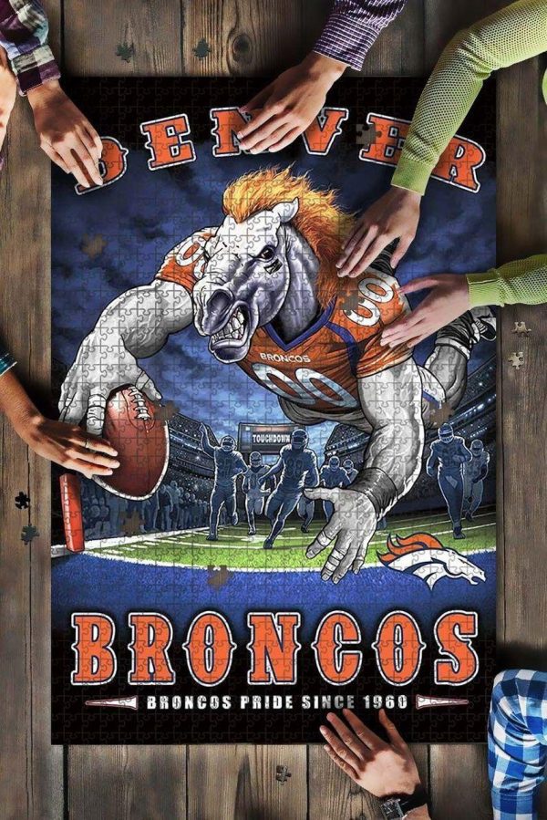 Sport, Football, Denver Broncos Team Jigsaw Puzzle Set