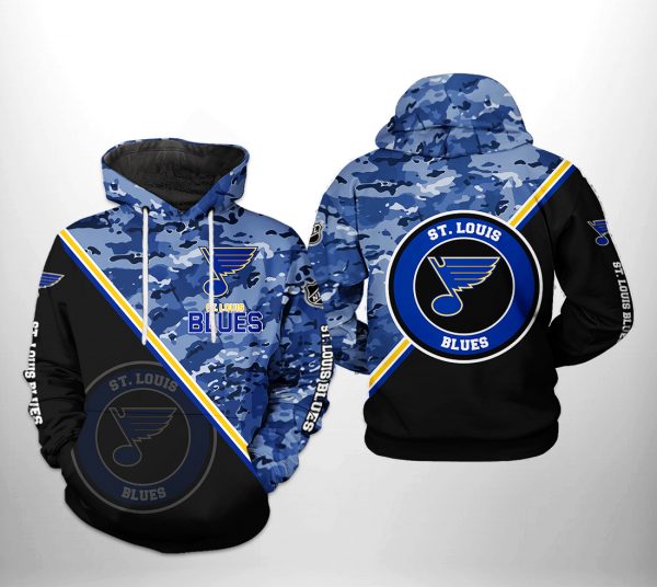 St. Louis Blues NHL Camo Team 3D Printed Hoodie/Zipper Hoodie