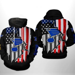 St. Louis Blues NHL US FLag Team 3D Printed Hoodie/Zipper Hoodie