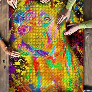 Staffy Dog Colorful Jigsaw Puzzle Set