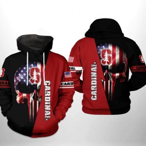 Stanford Cardinals NCAA US Flag Skull 3D Printed Hoodie/Zipper Hoodie