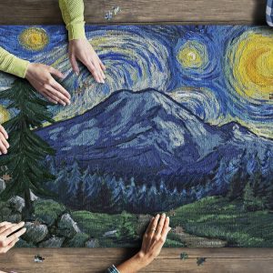 Starry Night Mount Rainier Jigsaw Puzzle Set