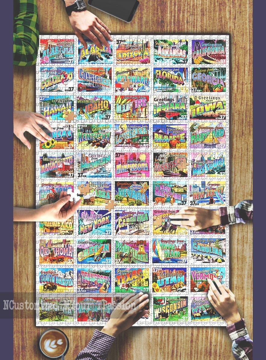 State Greetings Stamps Jigsaw Puzzle Set State Greetings Stamps Jigsaw Puzzle Set