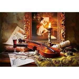 Still Life With Violin And Painting Jigsaw Puzzle Set