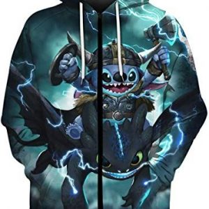 Stitch Art 3D Printed Hoodie/Zipper Hoodie