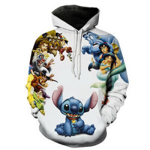 Stitch Art 3D Printed Hoodie/Zipper Hoodie