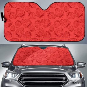 Strawberry Pattern Red Car Auto Sun Shade