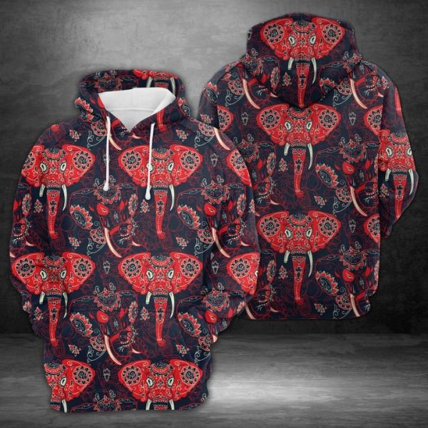 Strong Elephant 3D Printed Hoodie/Zipper Hoodie