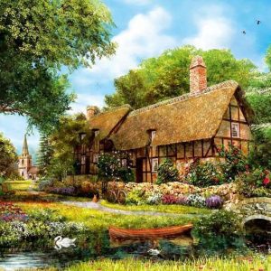 Summer Country Cottage Jigsaw Puzzle Set