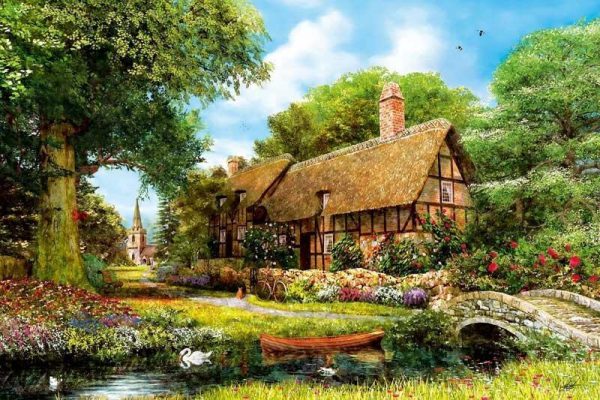 Summer Country Cottage Jigsaw Puzzle Set