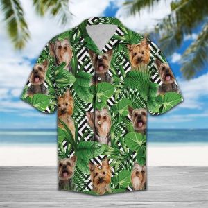 Summer Exotic Jungle Tropical Yorkshire Terrier Hawaiian Shirt Summer Button Up