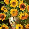 Sunflower In A Peacock Vase Jigsaw Puzzle Set