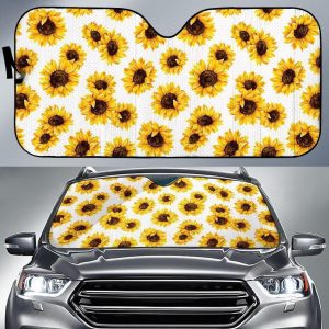 Sunflower Polka Dot Car Auto Sun Shade