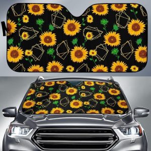 Sunflower Polygonal Car Auto Sun Shade