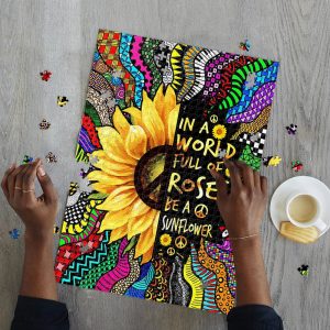 Sunflower With Colorful Pattern Jigsaw Puzzle Set