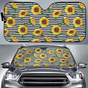 Sunflowers Ribbon Car Auto Sun Shade