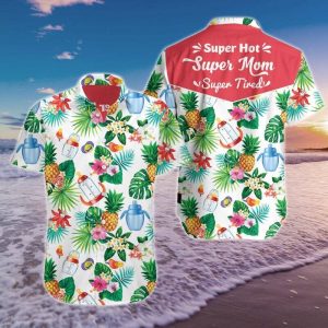 Super Mom Hawaiian Shirt Summer Button Up