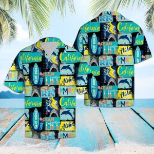 Surf Life Hawaiian Shirt Summer Button Up