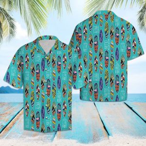 Surfboard Ocean Hawaiian Shirt Summer Button Up