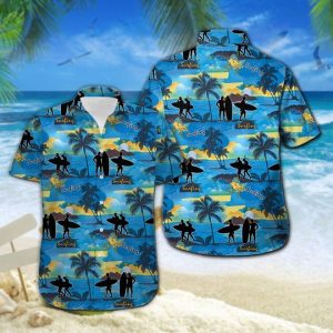 Surfing Hawaiian Shirt Summer Button Up