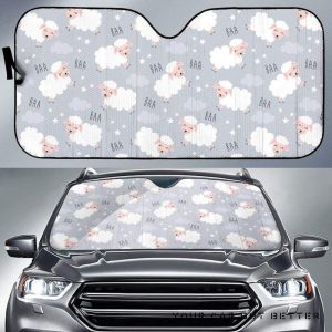Sweet Dreams Sheep Pattern Car Auto Sun Shade