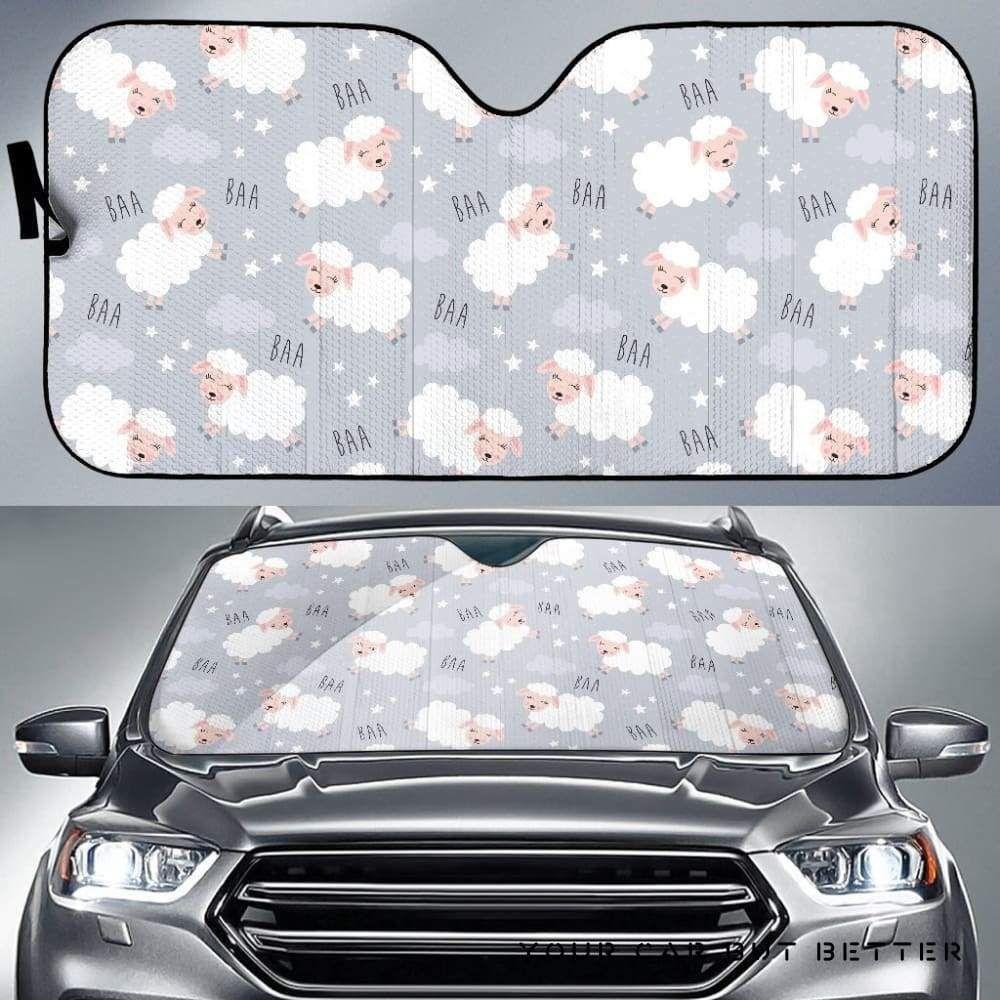 Sweet Dreams Sheep Pattern Car Auto Sun Shade Sweet Dreams Sheep Pattern Car Auto Sun Shade