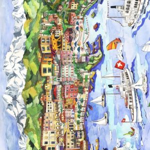 Switzerland Lugano Jigsaw Puzzle Set