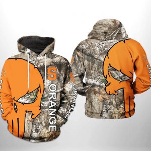 Syracuse Orange NCAA Camo Veteran Hunting 3D Printed Hoodie/Zipper Hoodie
