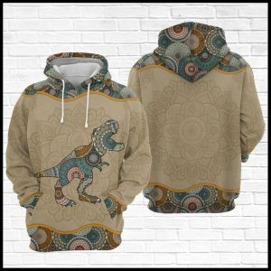 T-rex Mandala 3D Printed Hoodie/Zipper Hoodie