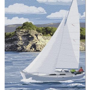 Table Rock Lake Sloop Sailboat And Lake Jigsaw Puzzle Set