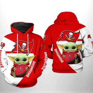 Tampa Bay Buccaneers NFL Baby Yoda Team 3D Printed Hoodie/Zipper Hoodie