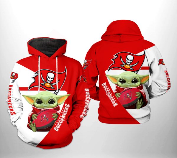 Tampa Bay Buccaneers NFL Baby Yoda Team 3D Printed Hoodie/Zipper Hoodie