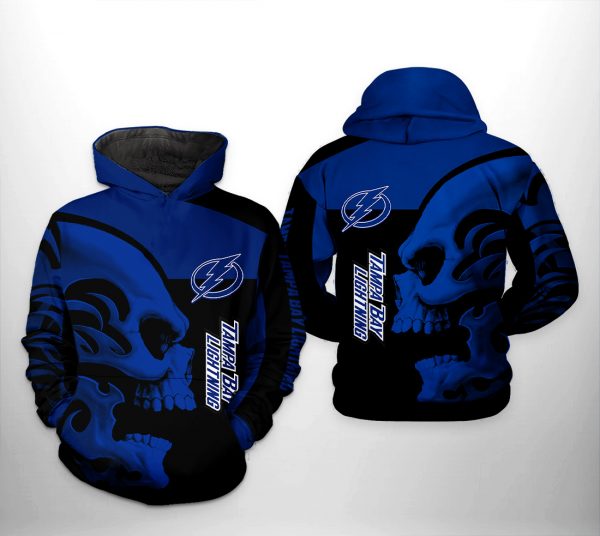 Tampa Bay Lightning NHL Skull 3D Printed Hoodie/Zipper Hoodie