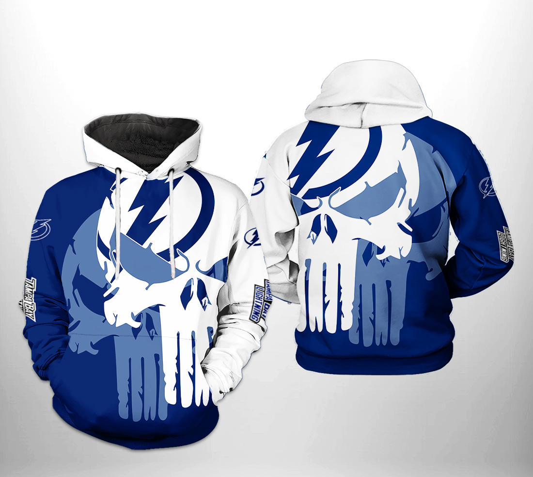Tampa Bay Lightning NHL Team Skull 3D Printed Hoodie/Zipper Hoodie Tampa Bay Lightning NHL Team Skull 3D Printed Hoodie/Zipper Hoodie