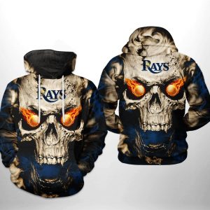 Tampa Bay Rays MLB Skull 3D Printed Hoodie/Zipper Hoodie